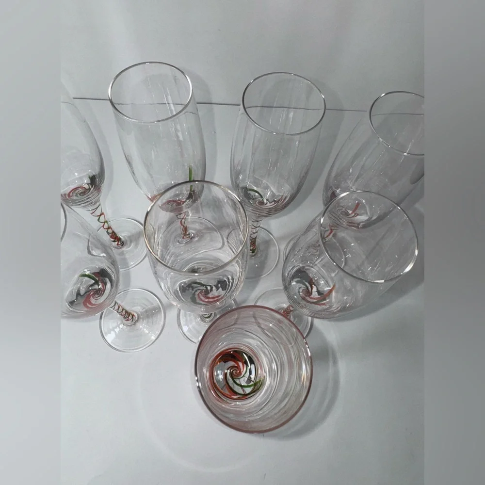 Holiday Ribbon Flute set of 8 Champagne by Lenox Crystal